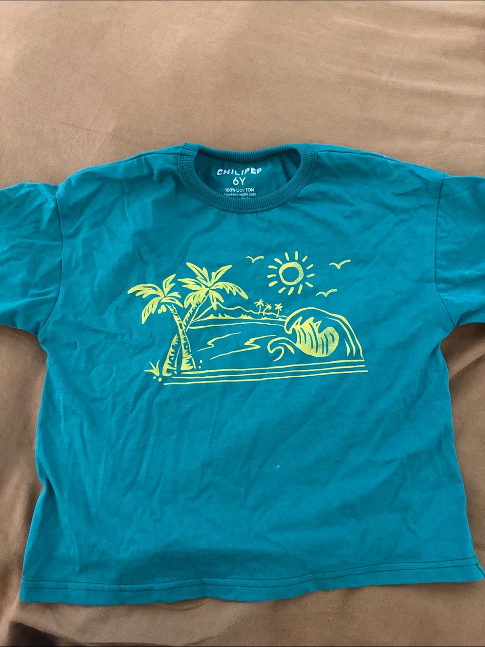 Kids Teal Tropical Graphic Tee